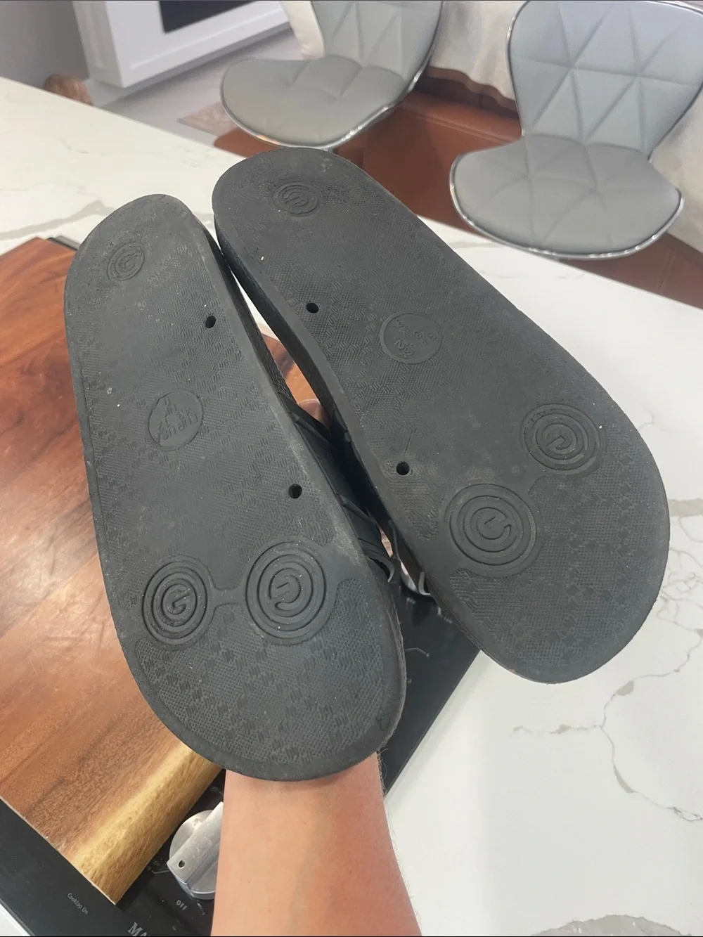 MAN Black Logo Slide Sandals